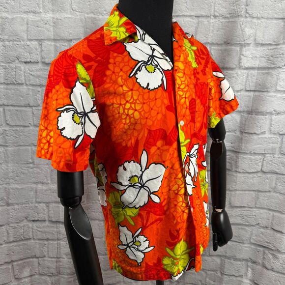 Vtg Momis Fashion Hawaiian Wedding Honeymoon Set Small Mens Shirt Matching Dress - Picture 5 of 16